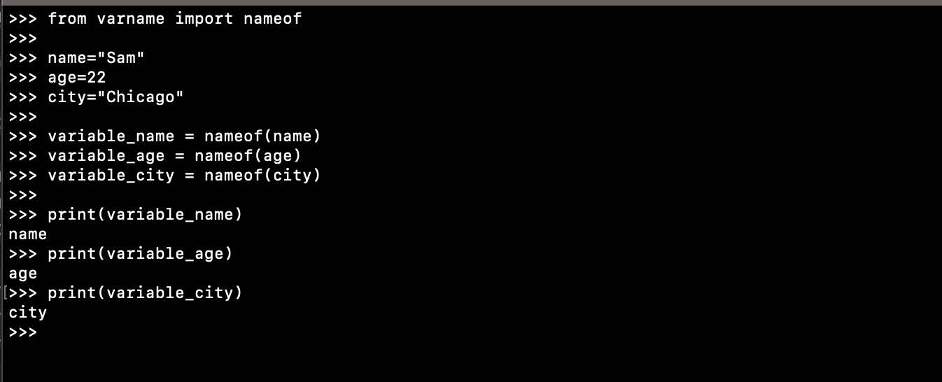 How to Print the Name of a Variable in Python